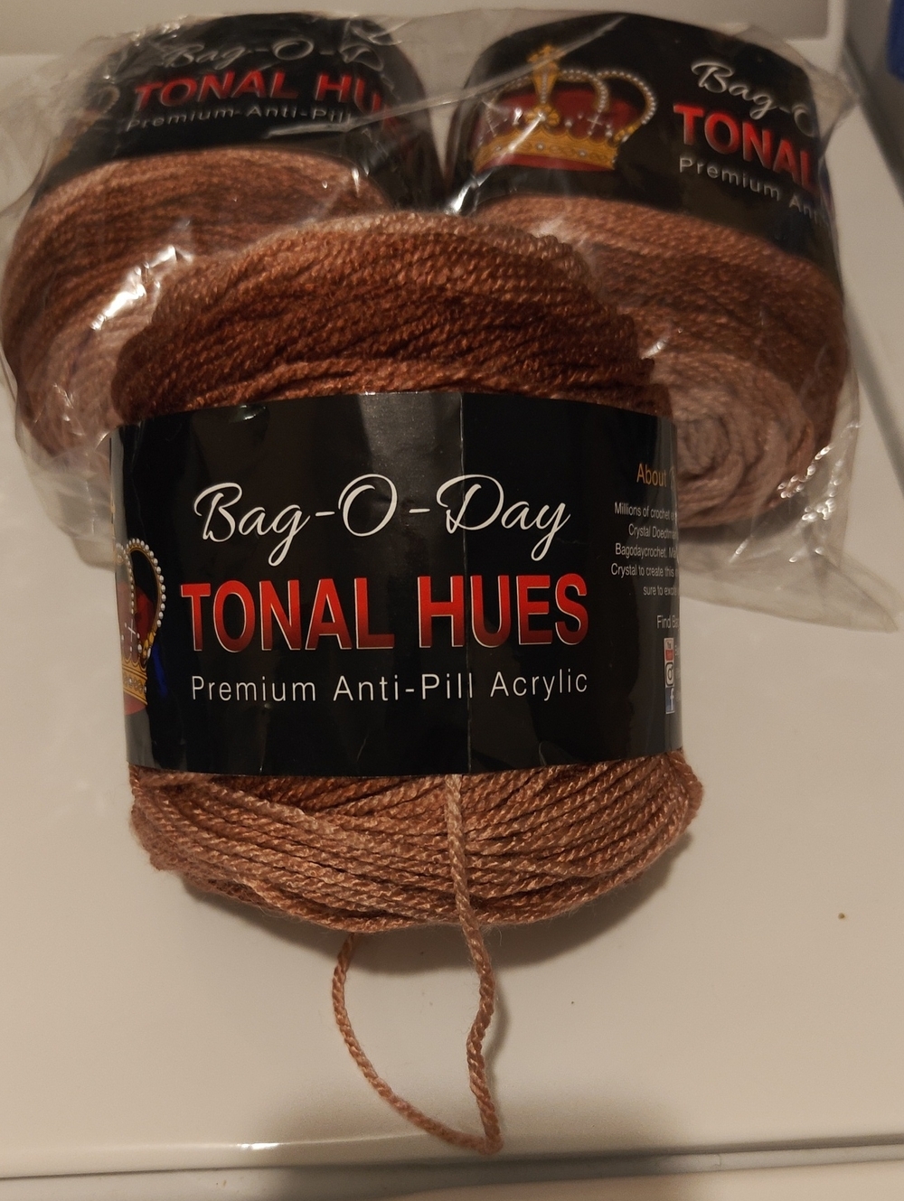 Tonal Hues Premium Acrylic Yarn in Brown